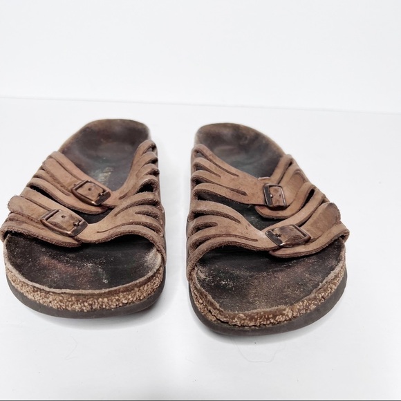 Birkenstock Granada Soft Footbed Slide On Sandal Size 40 9 Women’s Tan Leather - Picture 2 of 6